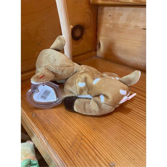 TY BEANIE BABIES BABY WHISPER THE DEER 98 RETIRED PE STAMP - Picture 2 of 5